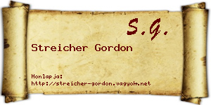 Streicher Gordon névjegykártya